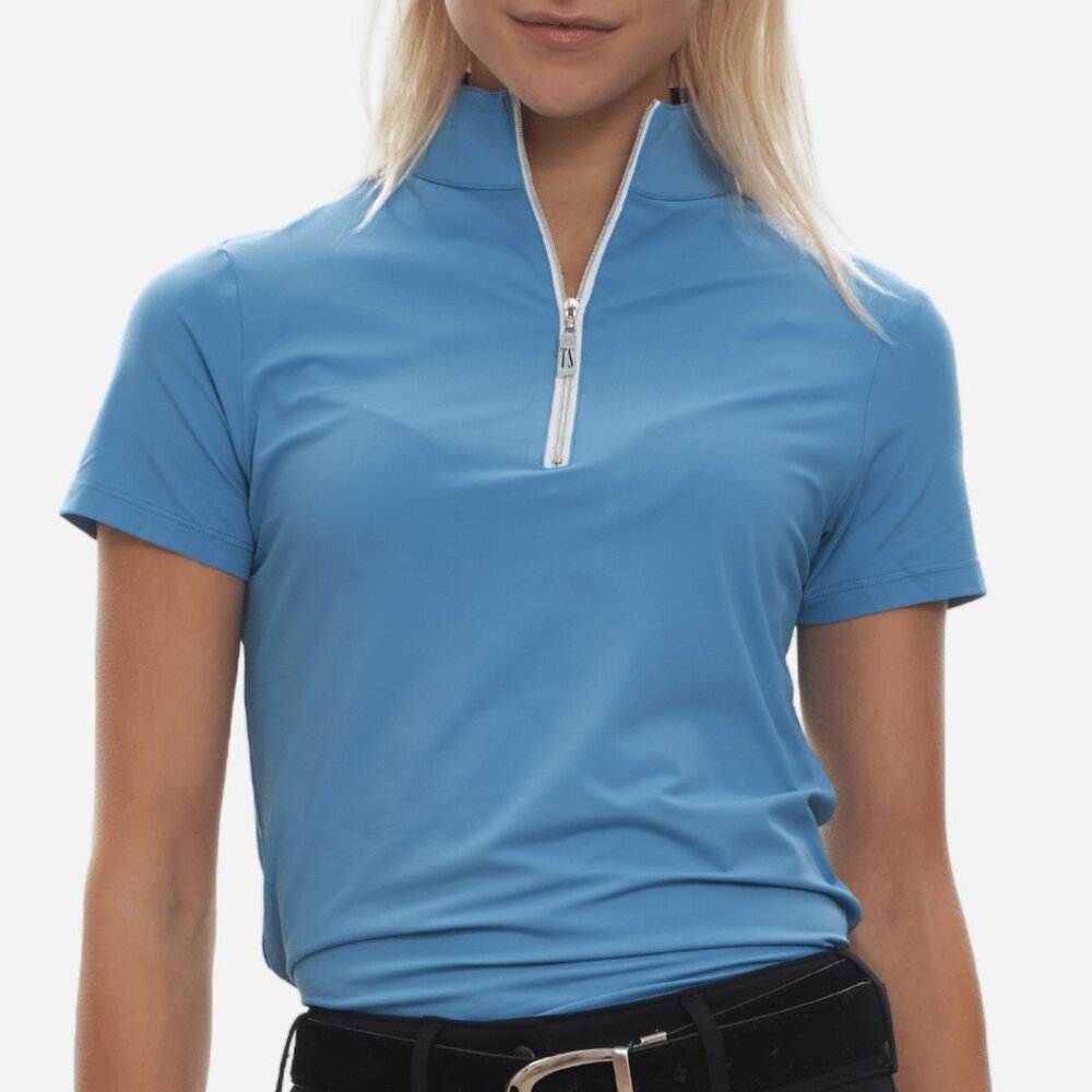 NWT Tailored Sportsman Short Sleeve Sunshirt in Surfer Blue - Size XXS
